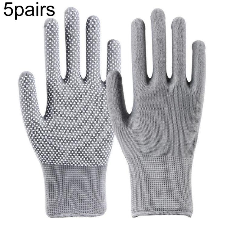 5 paires de gants de randonnée en nylon respirants, antidérapants avec particules de silicone, pour l'extérieur