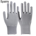 5 paires de gants de randonnée en nylon respirants, antidérapants avec particules de silicone, pour l'extérieur