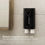 Distributeur automatique de bain de bouche 540 ml 3 niveaux quantitatifs avec 2 gobelets magnétiques, S7 Blanc, S7 Noir