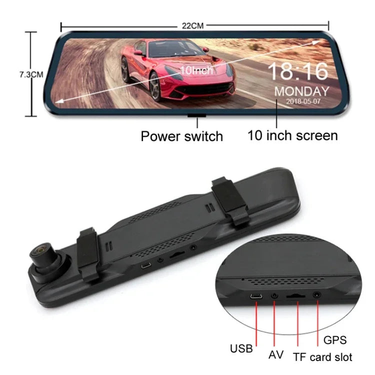 Enregistreur de conduite triple caméra HD WIFI interconnecté, avec GPS, interconnexion WIFI, avec système d'angle mort droit