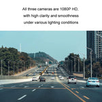 Enregistreur de conduite triple caméra HD WIFI interconnecté, avec GPS, interconnexion WIFI, avec système d'angle mort droit