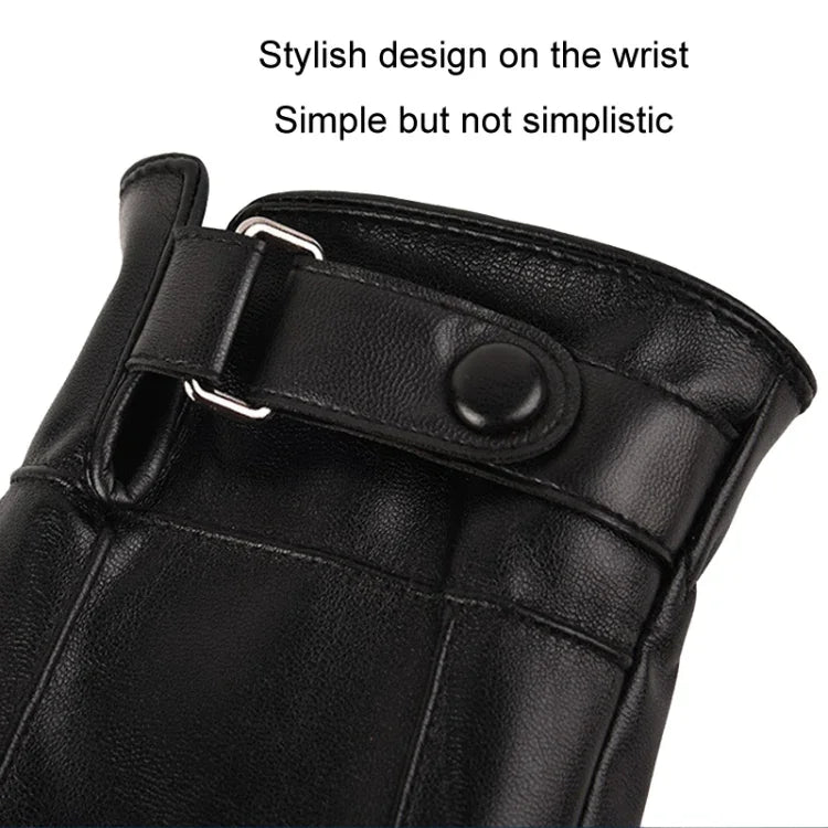 Gants en cuir PU velours chaud pour homme, pour l'automne-hiver, pour la conduite, gants d'écran tactile, taille unique