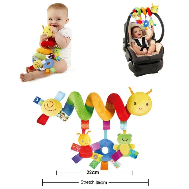 Jouet Spirale pour Lit Bébé Chenille Dessin Animé Animal Bébé avec Hochet Abeille Poussette Suspendu Jouet Apaisant, H033B