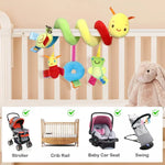 Jouet Spirale pour Lit Bébé Chenille Dessin Animé Animal Bébé avec Hochet Abeille Poussette Suspendu Jouet Apaisant, H033B