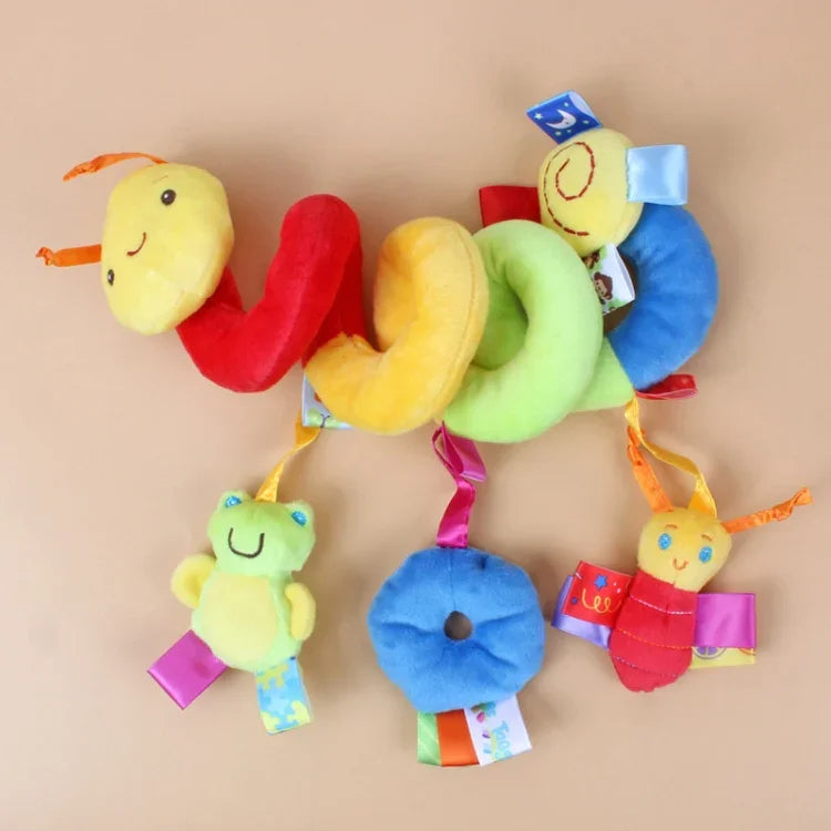 Jouet Spirale pour Lit Bébé Chenille Dessin Animé Animal Bébé avec Hochet Abeille Poussette Suspendu Jouet Apaisant, H033B