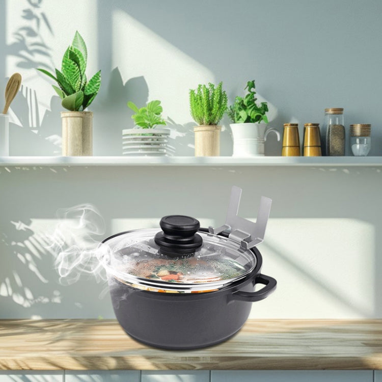 Support de couvercle de pot en acier inoxydable ménager avec joint en silicone, support de couvercle de cuisine