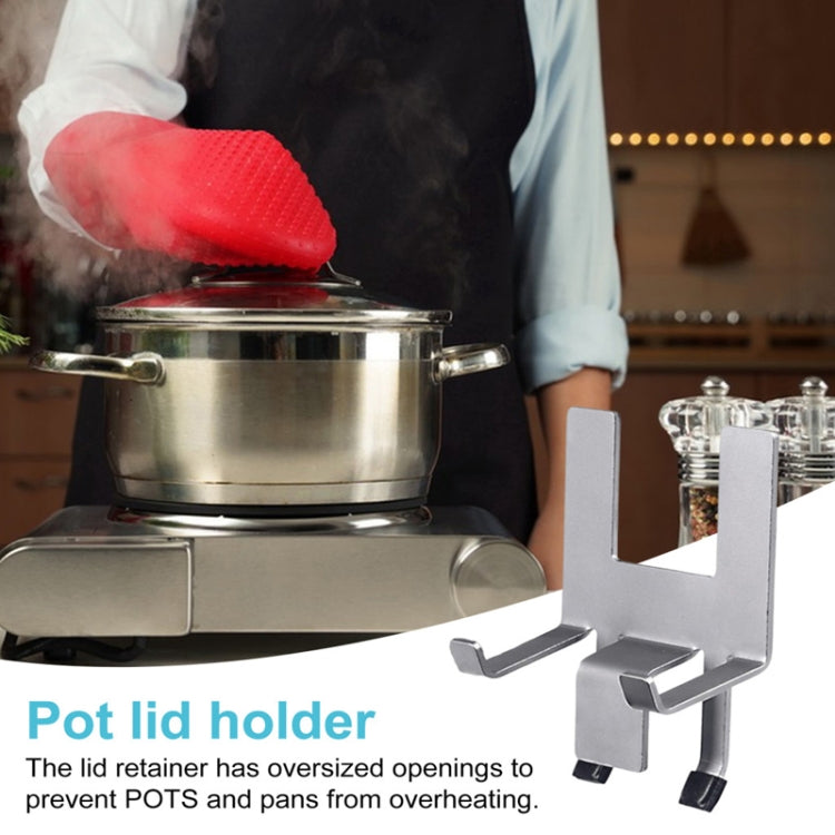 Support de couvercle de pot en acier inoxydable ménager avec joint en silicone, support de couvercle de cuisine