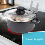 Support de couvercle de pot en acier inoxydable ménager avec joint en silicone, support de couvercle de cuisine