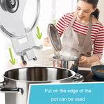 Support de couvercle de pot en acier inoxydable ménager avec joint en silicone, support de couvercle de cuisine