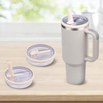 Pour les pièces de rechange du couvercle de paille transparent Stanley Adventure Quencher 40 oz, Rose Rouge, 4 pièces/lot Blanc