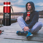 Bouteille isotherme en acier inoxydable 316, grande capacité, thermos sous vide, portable pour voiture, pour l'extérieur, 800 ml, 1000 ml