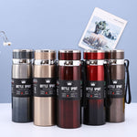 Bouteille isotherme en acier inoxydable 316, grande capacité, thermos sous vide, portable pour voiture, pour l'extérieur, 800 ml, 1000 ml