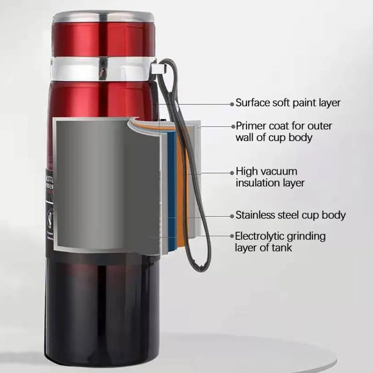 Bouteille isotherme en acier inoxydable 316, grande capacité, thermos sous vide, portable pour voiture, pour l'extérieur, 800 ml, 1000 ml