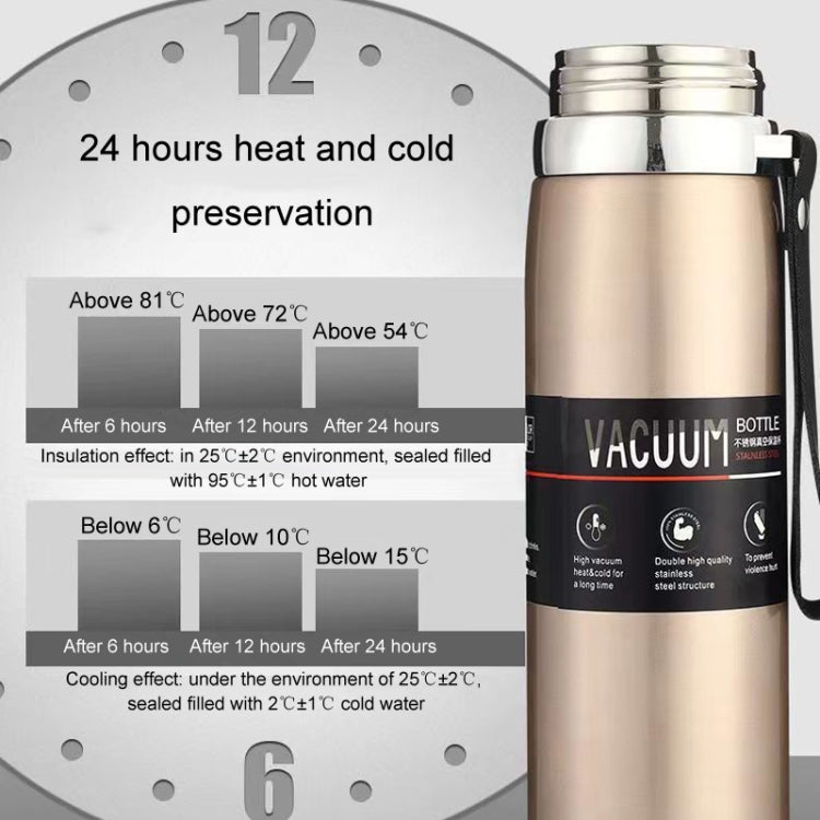Bouteille isotherme en acier inoxydable 316, grande capacité, thermos sous vide, portable pour voiture, pour l'extérieur, 800 ml, 1000 ml