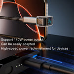 Adaptateur en U Type-C à affichage numérique coude à 180 degrés 140W 4.0, coude à 180 degrés
