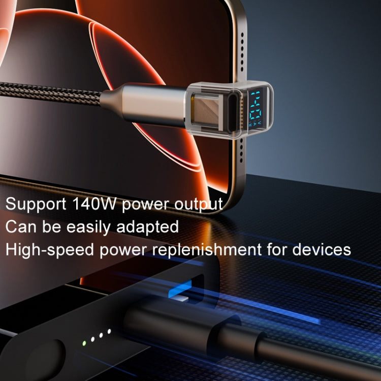 Adaptateur en U Type-C à affichage numérique coude à 180 degrés 140W 4.0, coude à 180 degrés