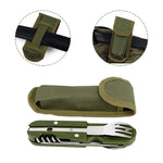 SY-FT008 Combinaison de couverts portables pliants multifonctionnels 7-en-1 pour camping en plein air