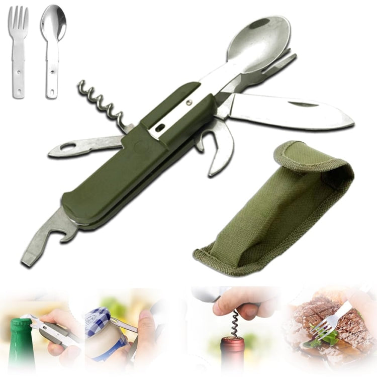 SY-FT008 Combinaison de couverts portables pliants multifonctionnels 7-en-1 pour camping en plein air