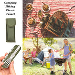 SY-FT008 Combinaison de couverts portables pliants multifonctionnels 7-en-1 pour camping en plein air
