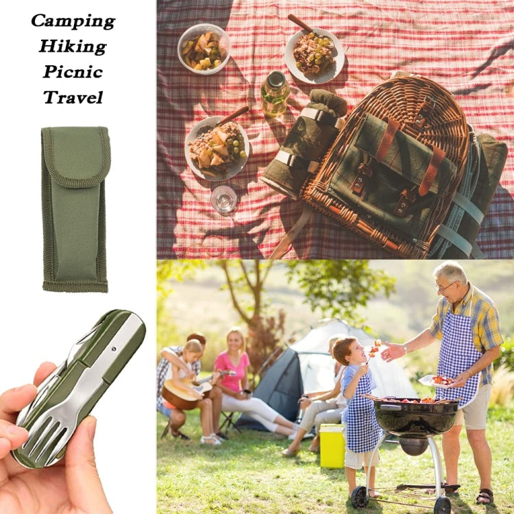 SY-FT008 Combinaison de couverts portables pliants multifonctionnels 7-en-1 pour camping en plein air