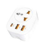 Prise adaptateur universelle 2USB+Type-C prise intelligente, prise UK, prise US, prise EU
