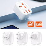 Prise adaptateur universelle 2USB+Type-C prise intelligente, prise UK, prise US, prise EU