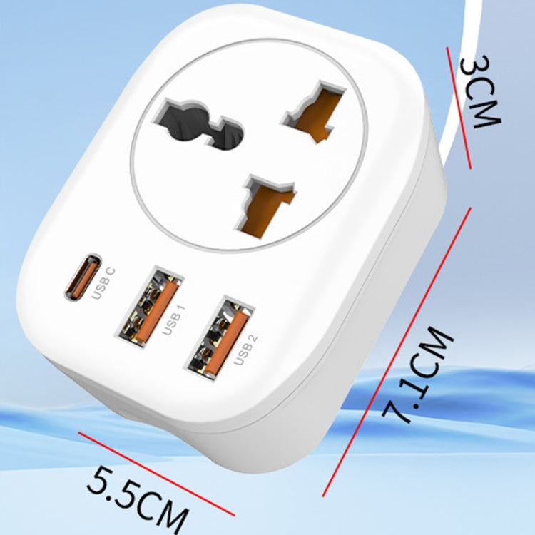 Prise adaptateur universelle 2USB+Type-C prise intelligente, prise UK, prise US, prise EU