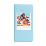 Album photo 64 pages 13 cm, blanc, noir, bleu clair, marron, vert, rose, bleu, violet