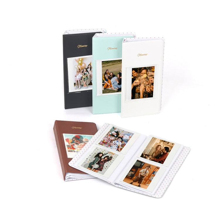 Album photo 64 pages 13 cm, blanc, noir, bleu clair, marron, vert, rose, bleu, violet
