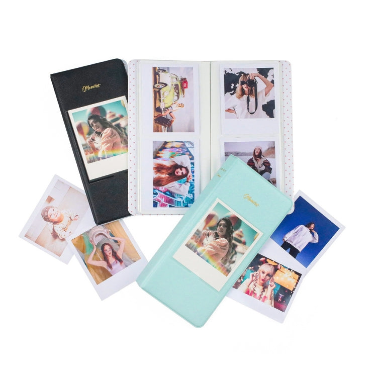 Album photo 64 pages 13 cm, blanc, noir, bleu clair, marron, vert, rose, bleu, violet