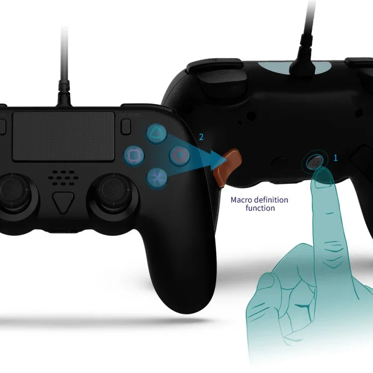 Manette filaire pour PS5 / PS5 Slim / PC avec programmation de macros, gyroscope six axes, filaire