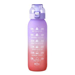 Bouteille d'eau de sport d'extérieur en Tritan de grande capacité 1000ml, couleur dégradée