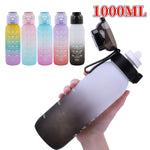 Bouteille d'eau de sport d'extérieur en Tritan de grande capacité 1000ml, couleur dégradée