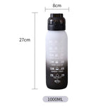 Bouteille d'eau de sport d'extérieur en Tritan de grande capacité 1000ml, couleur dégradée