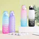 Bouteille d'eau de sport d'extérieur en Tritan de grande capacité 1000ml, couleur dégradée