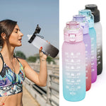 Bouteille d'eau de sport d'extérieur en Tritan de grande capacité 1000ml, couleur dégradée
