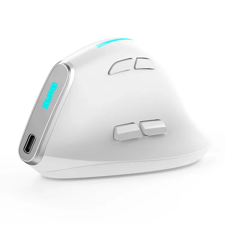ZELOTES F36 Souris Sans Fil Ergonomique à Prise Verticale Programmable 9 Boutons Double Bluetooth + 2.4G, F36 (Blanc), F36 (Noir)