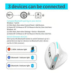 ZELOTES F36 Souris Sans Fil Ergonomique à Prise Verticale Programmable 9 Boutons Double Bluetooth + 2.4G, F36 (Blanc), F36 (Noir)