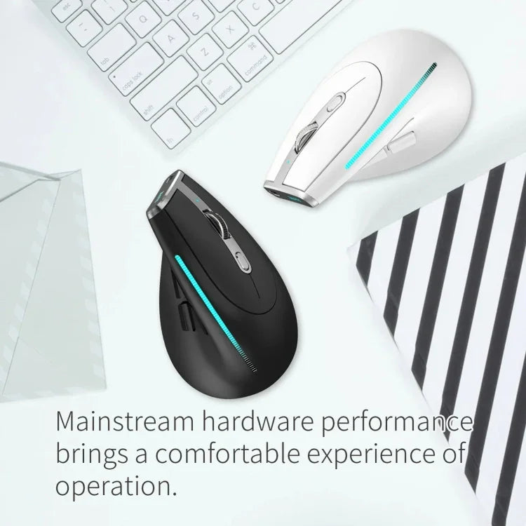 ZELOTES F36 Souris Sans Fil Ergonomique à Prise Verticale Programmable 9 Boutons Double Bluetooth + 2.4G, F36 (Blanc), F36 (Noir)