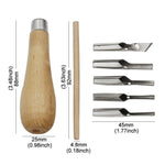Set de 7 couteaux de sculpture avec manche en bois, ensemble d'art combiné, couteau de sculpture
