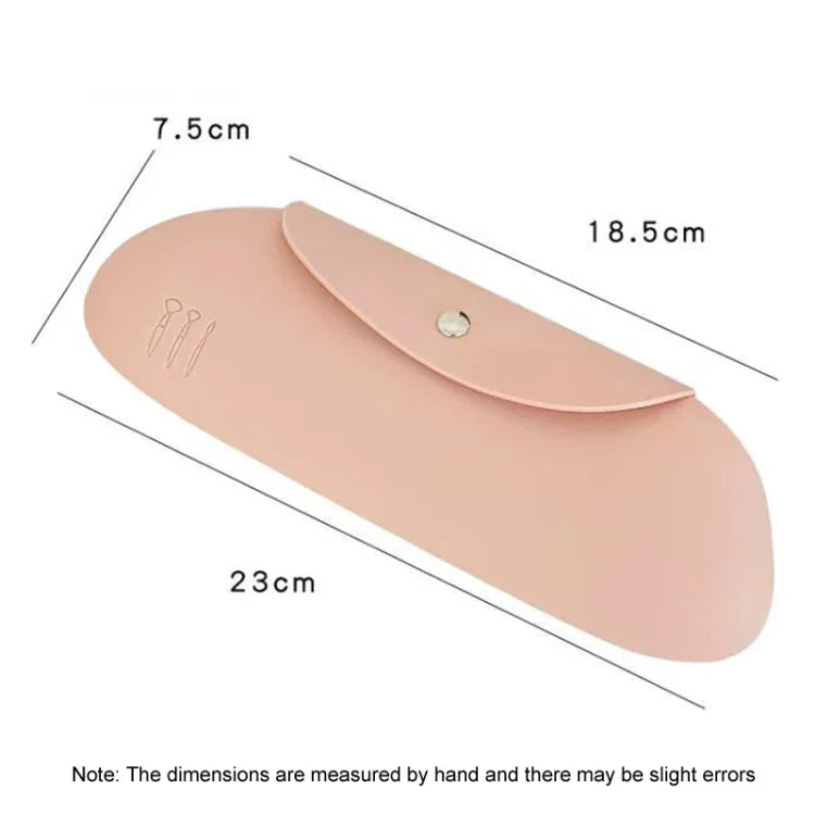 Trousse de Rangement de Pinceaux de Maquillage en Silicone, Sac de Voyage Portable, Grand Organisateur Cosmétique