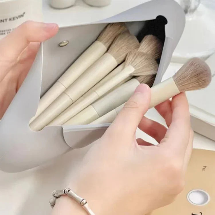 Trousse de Rangement de Pinceaux de Maquillage en Silicone, Sac de Voyage Portable, Grand Organisateur Cosmétique