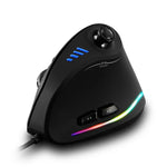 ZELOTES C18 Souris de Jeu Filaire Programmable Joystick Ergonomique à Prise Verticale 11 Boutons RGB, C18