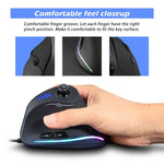 ZELOTES C18 Souris de Jeu Filaire Programmable Joystick Ergonomique à Prise Verticale 11 Boutons RGB, C18