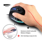 ZELOTES C18 Souris de Jeu Filaire Programmable Joystick Ergonomique à Prise Verticale 11 Boutons RGB, C18