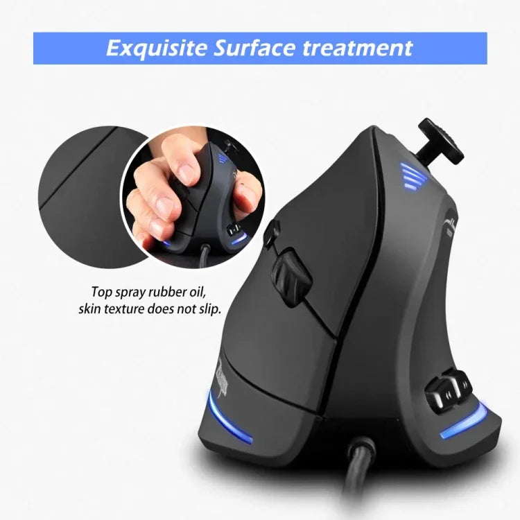ZELOTES C18 Souris de Jeu Filaire Programmable Joystick Ergonomique à Prise Verticale 11 Boutons RGB, C18