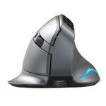ZELOTES F-26C Souris Sans Fil à Prise Verticale Double Mode 2.4G+Bluetooth 8 Boutons avec Affichage LED, F-26C