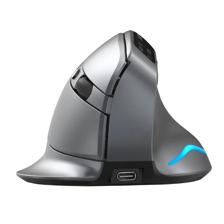 ZELOTES F-26C Souris Sans Fil à Prise Verticale Double Mode 2.4G+Bluetooth 8 Boutons avec Affichage LED, F-26C