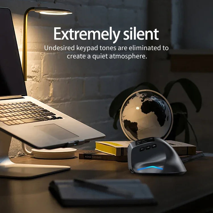 ZELOTES F-26C Souris Sans Fil à Prise Verticale Double Mode 2.4G+Bluetooth 8 Boutons avec Affichage LED, F-26C