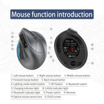 ZELOTES F-26C Souris Sans Fil à Prise Verticale Double Mode 2.4G+Bluetooth 8 Boutons avec Affichage LED, F-26C